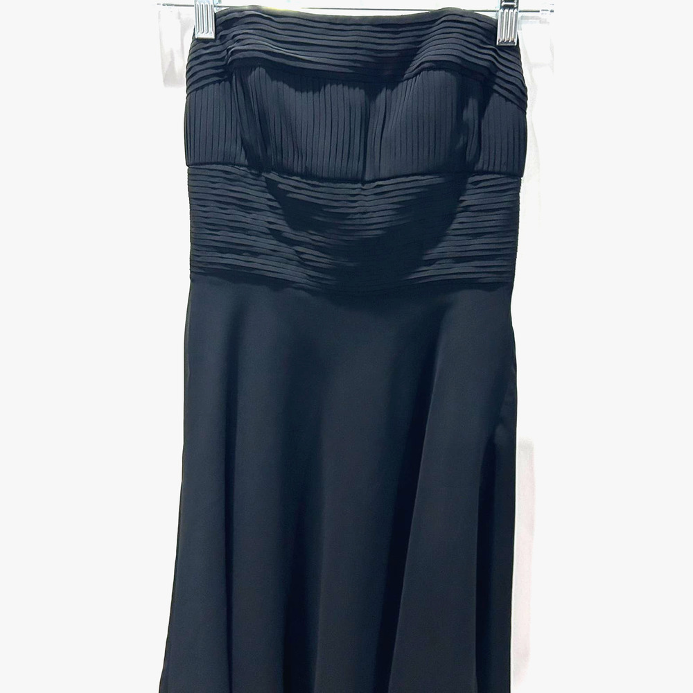 WHBM Black Knee length strapless formal dress chiffon Size 0 Dance homecoming